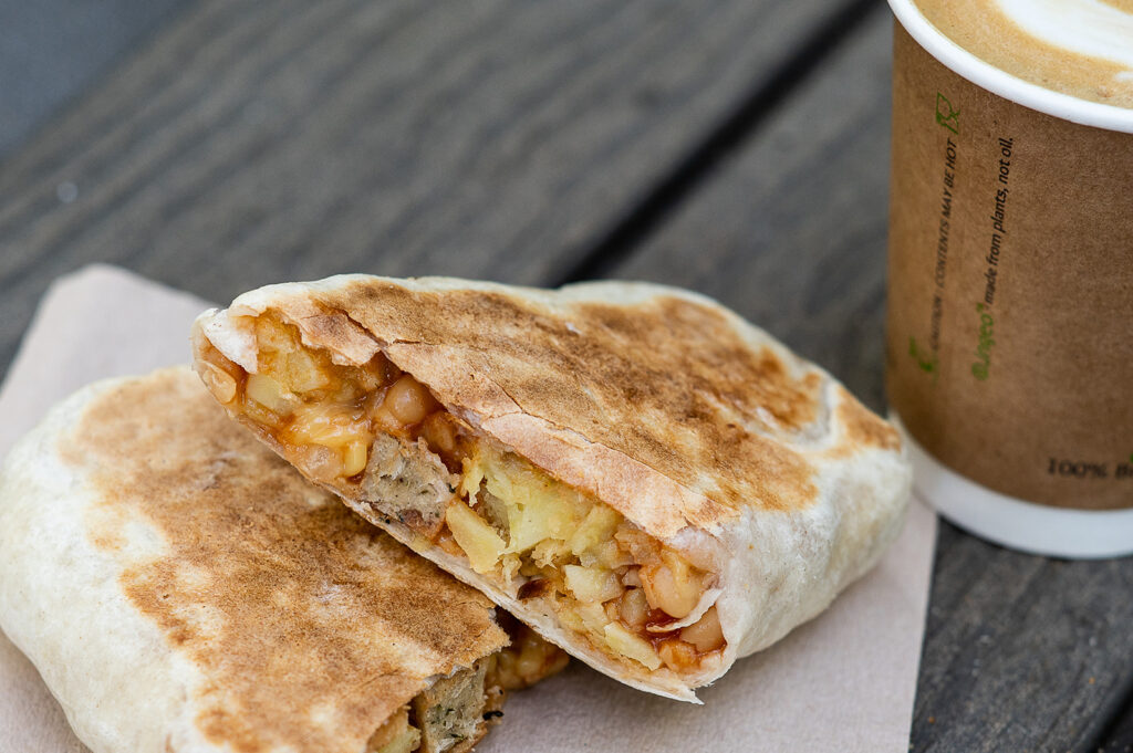 Toasted panini at at Riverbank Coffee